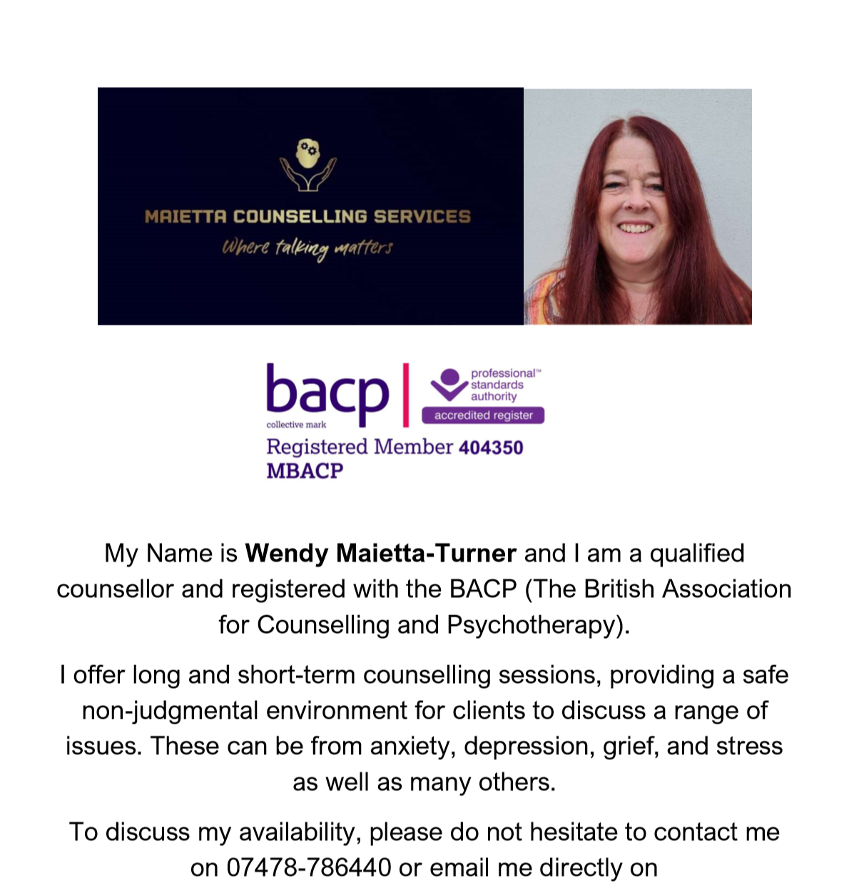 Wendy Counselling flyer